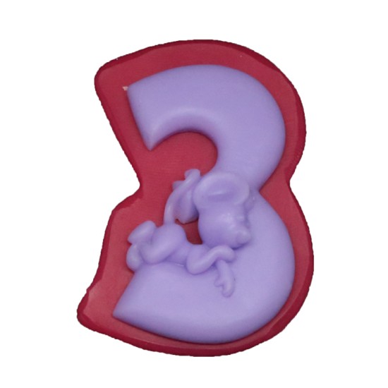 3 Rakam Sevimli Fare Figürlü Silikon Kalıp - 32725 - Cesil